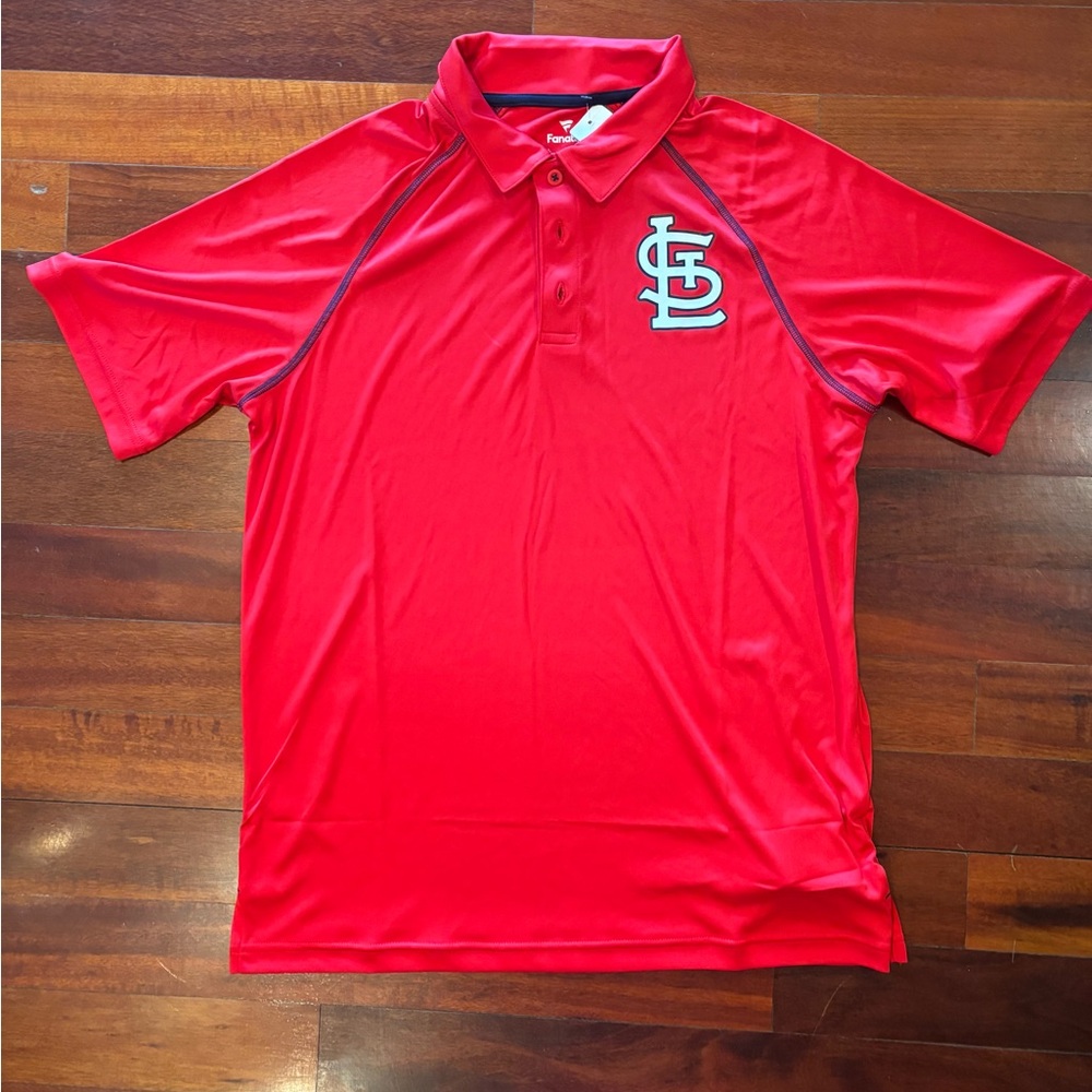 Fanatics Red Polo Shirt STL Logo Moisture-Wicking